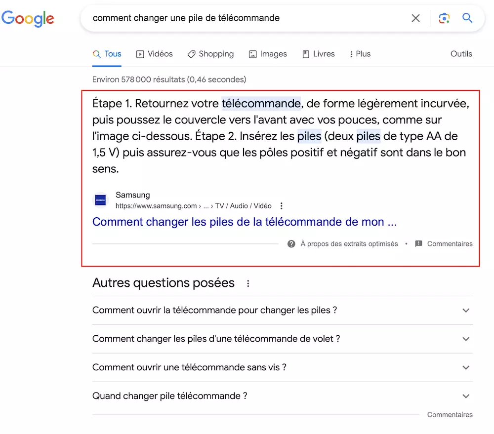 Position zéro Google