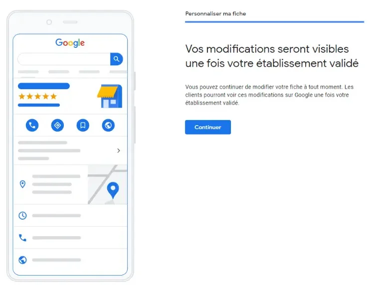 Validation fiche GMB